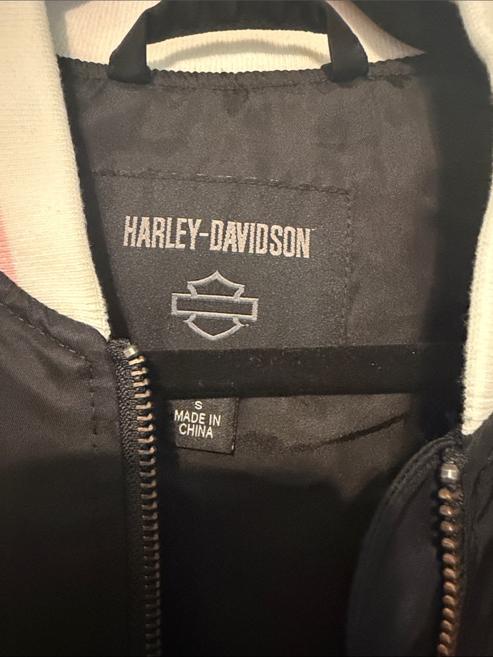 Harley-Davidson Black and Pink Embroidered Varsity Jacket Breast Cancer - Picture 2 of 10